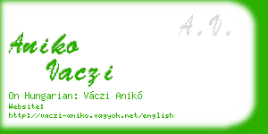 aniko vaczi business card